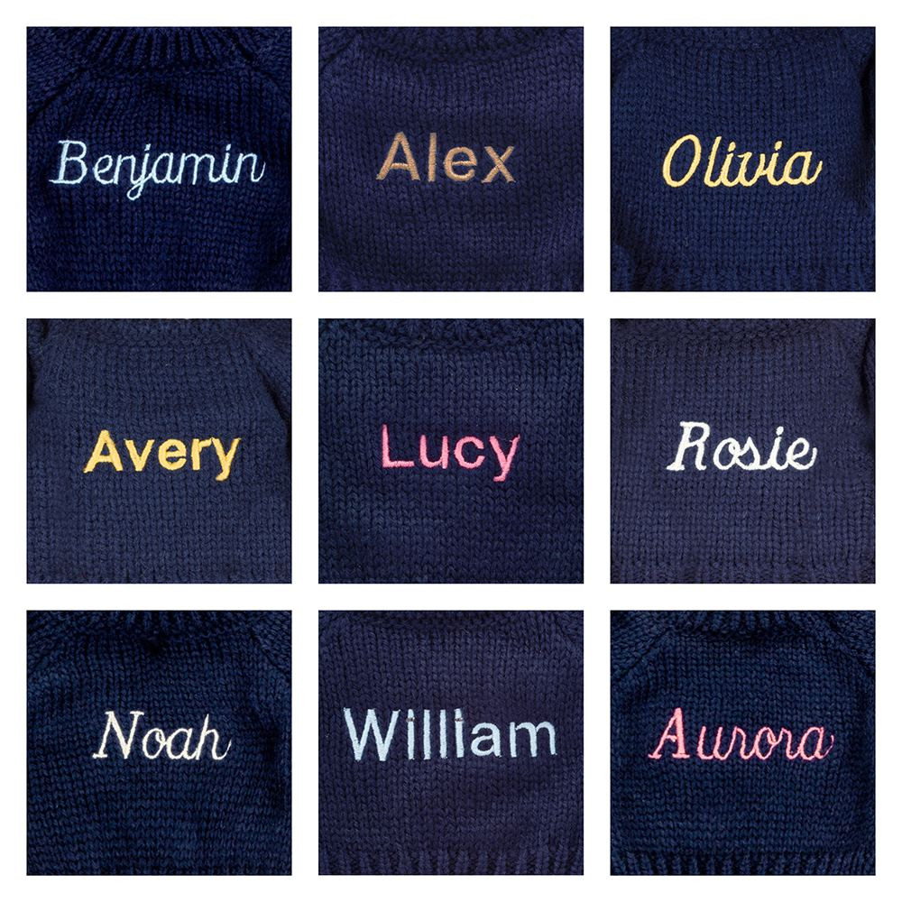 Blossom Cream Bunny 'Berry' with Personalised Navy Jumper - Image 2