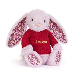 Thistlepop Blossom Luxe Bunny with Personalised Red Jumper