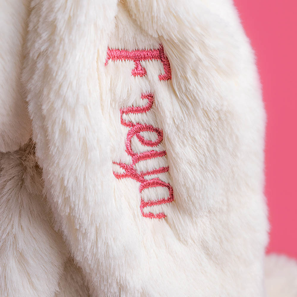 Personalised Cream Bunny with Rose - Image 2