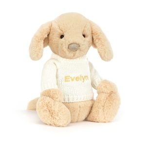 Bashful Luxe Puppy Orlando with Personalised Cream Jumper